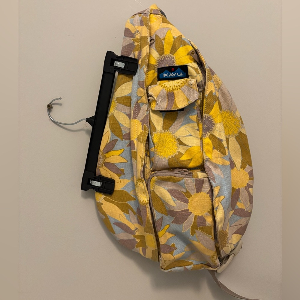 Kavu Yellow Floral Sling Backpack